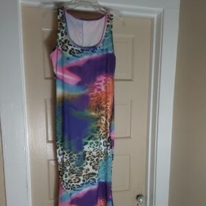 Multicolor Sleeveless Maxi Dress